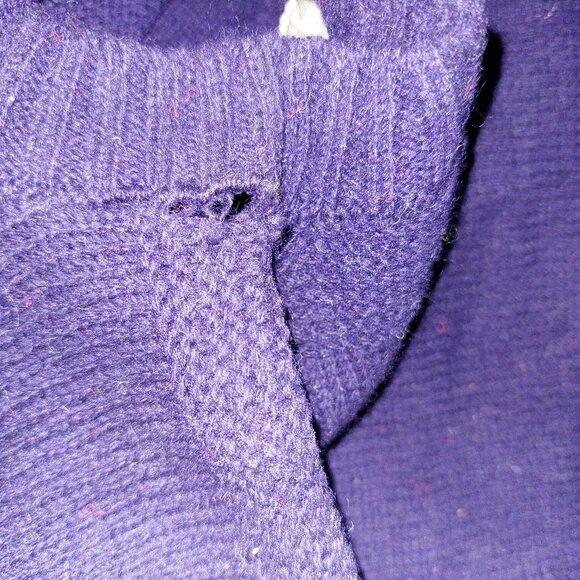 Billie Jo Vintage 1940s-1950s Navy Blue 100% Wool Long Sleeve Cardigan Sweater - Picture 6 of 9